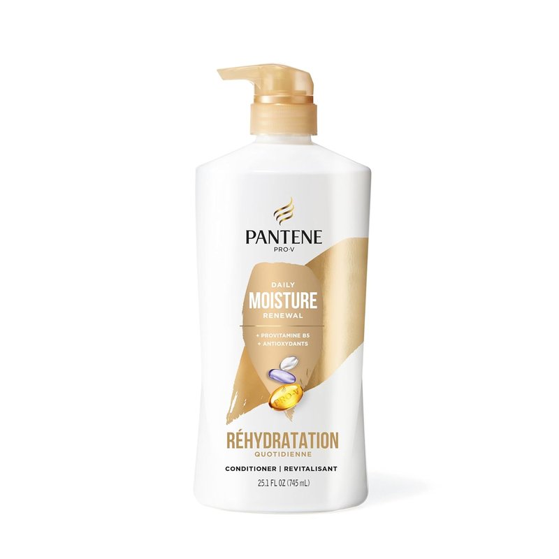 Pantene Daily Moisture Renewal Conditioner - Pro-V Hydration for Dry, Color-Treated Hair | 25.1 Oz Each, 2-Pack + Miracle Rescue Shot (0.5 Oz)