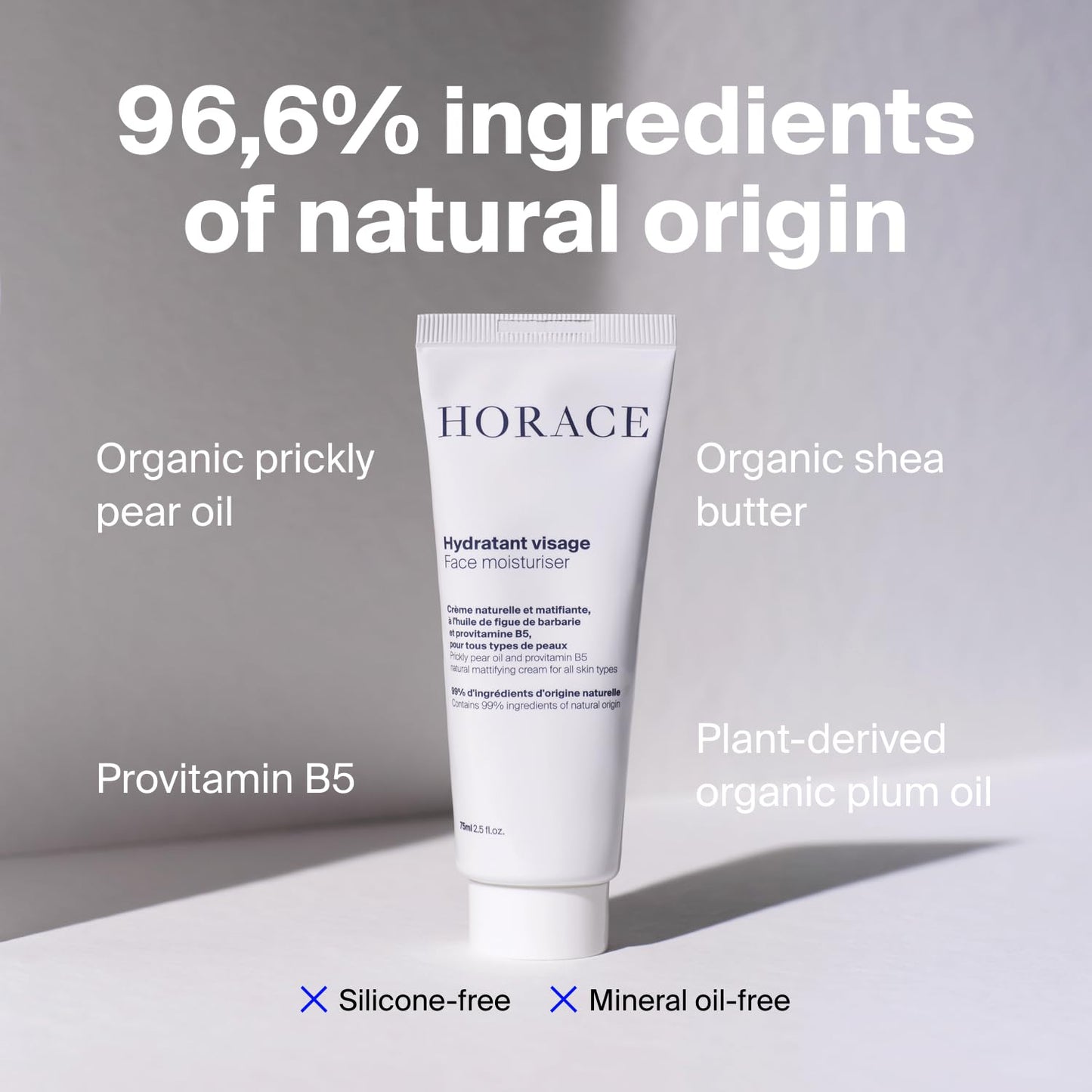 Mattifying Face Moisturizer for Men | 96.6% Natural Ingredients, No Silicones or Mineral Oils – Unscented, 75 ml