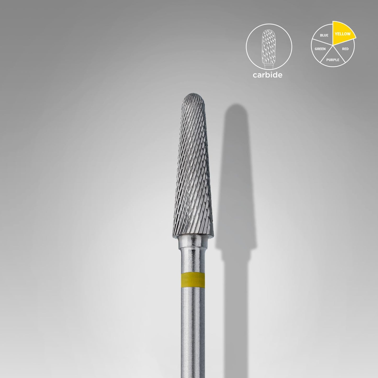 STALEKS PRO Expert Carbide Nail Drill Bit (Frustum, Yellow, 4mm Head / 13mm WP) – Very Soft Hardness for Delicate Artificial Nail & Skin Processing in Hardware Manicure/Pedicure