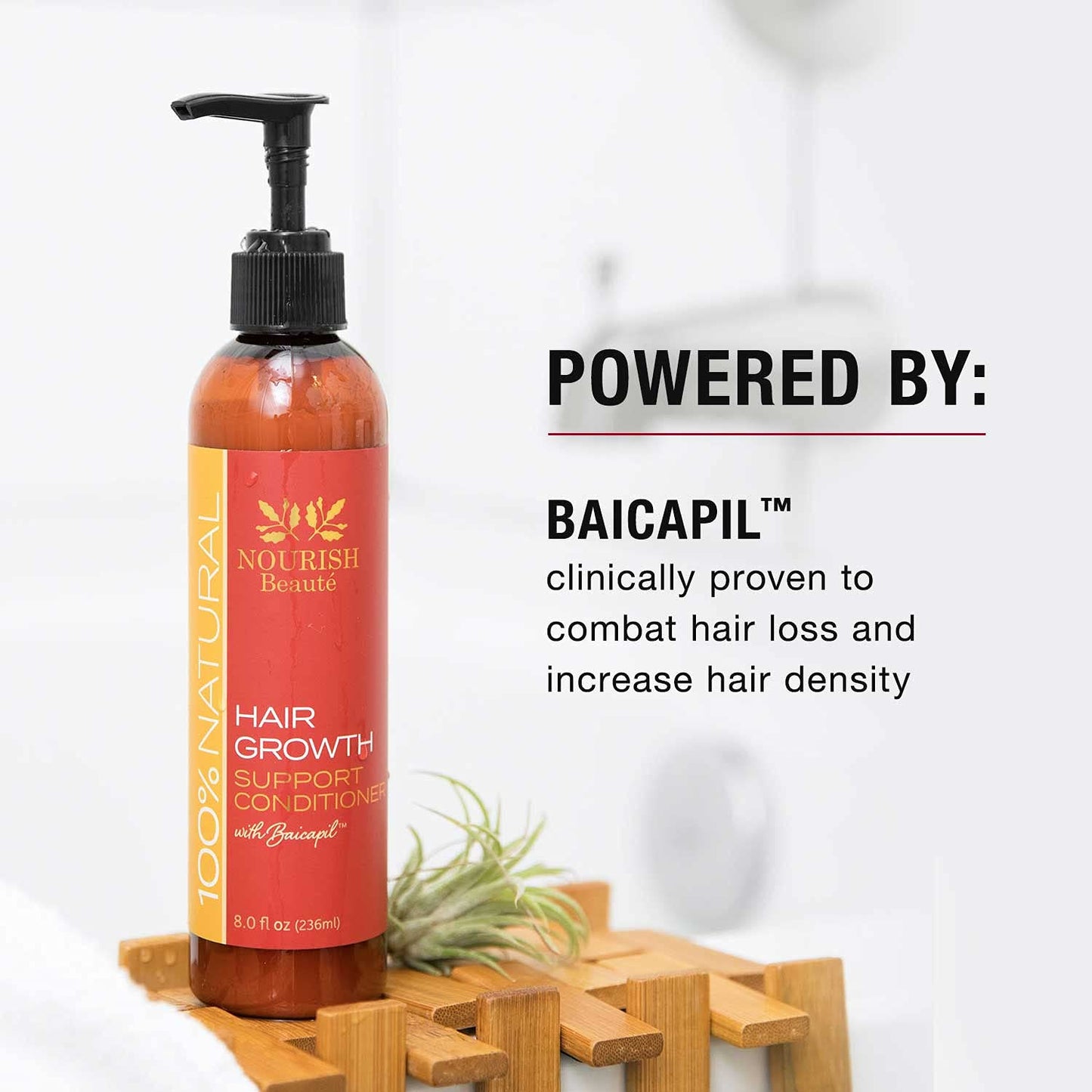 Nourish Beaute Hair Growth Conditioner - All Natural with DHT Blockers, Biotin, Botanicals - All Hair Types, Hair Regrowth & Thickening, Hair Loss Treatment for Men & Women, No Minoxidil or Drugs