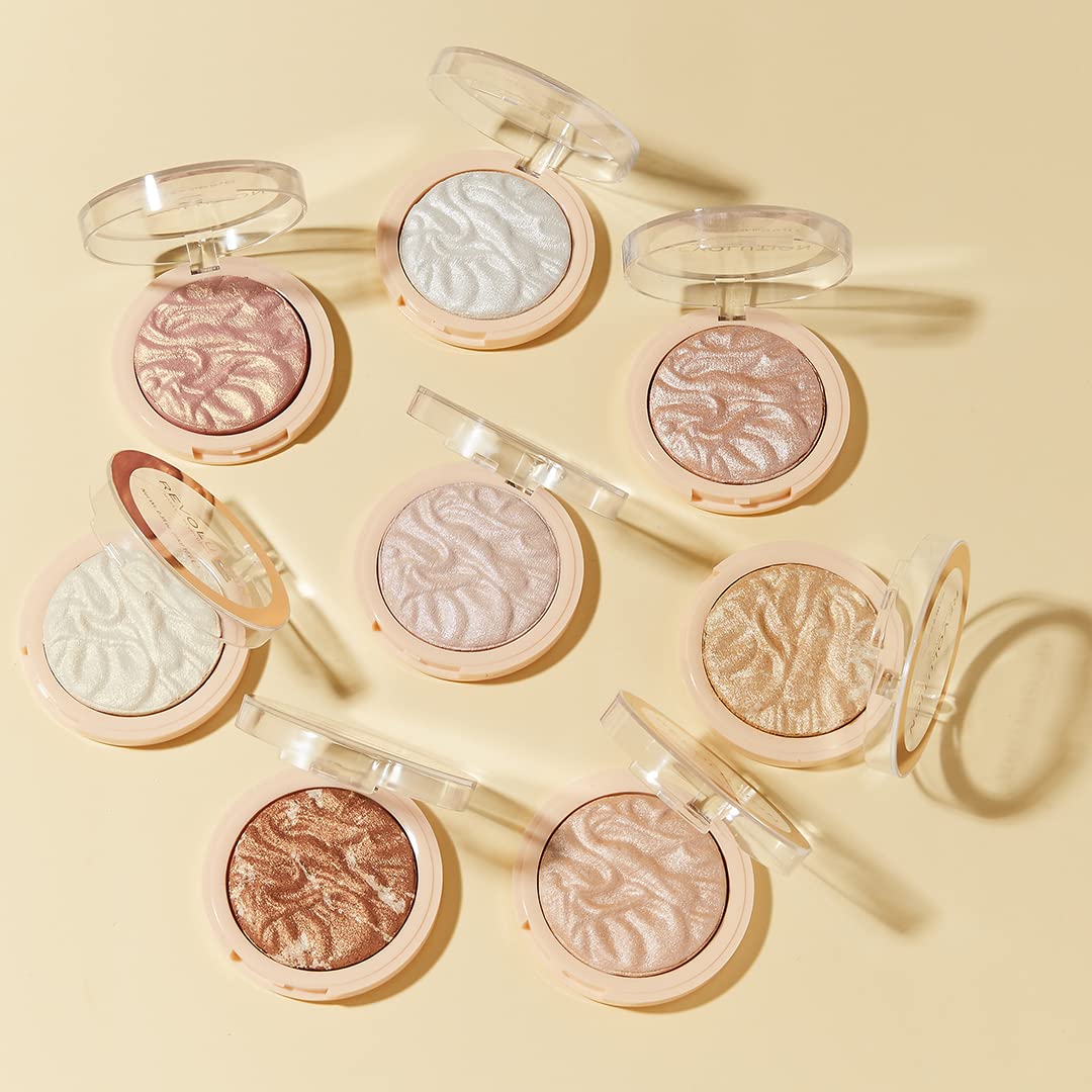 Revolution, Reloaded Pressed Powder Highlighter, Intensely Pigmented for a High Impact Dewy Finish, Raise The Bar, 0.22 Oz