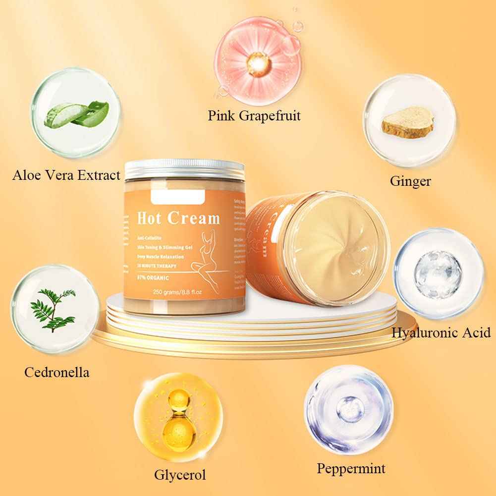 Hot Cream Cellulite and Fat Burner Body Slimming Cream for Belly Fat Burner Body Shape Anti Cellulite Body Wrap Lotion for Weight Loss Crema quemadora de grasa Abdominal