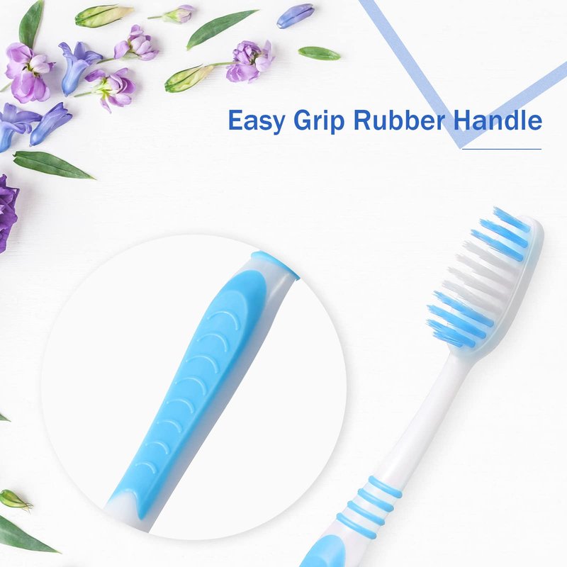Honeydak 250 Packs Individually Wrapped Toothbrushes Disposable Bulk Toothbrushes Soft Bristle Tooth Brush Manual Travel Toothbrush Rubber Handle Multi Color Toothbrush for Adults