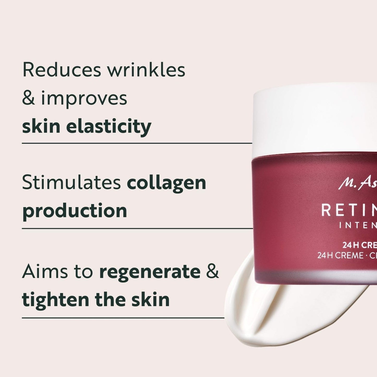 Retinol Intense 24h Cream - Anti-Aging Face Moisturizer with Hyaluronic Acid | 3.38 Fl Oz, Unisex Skin Care