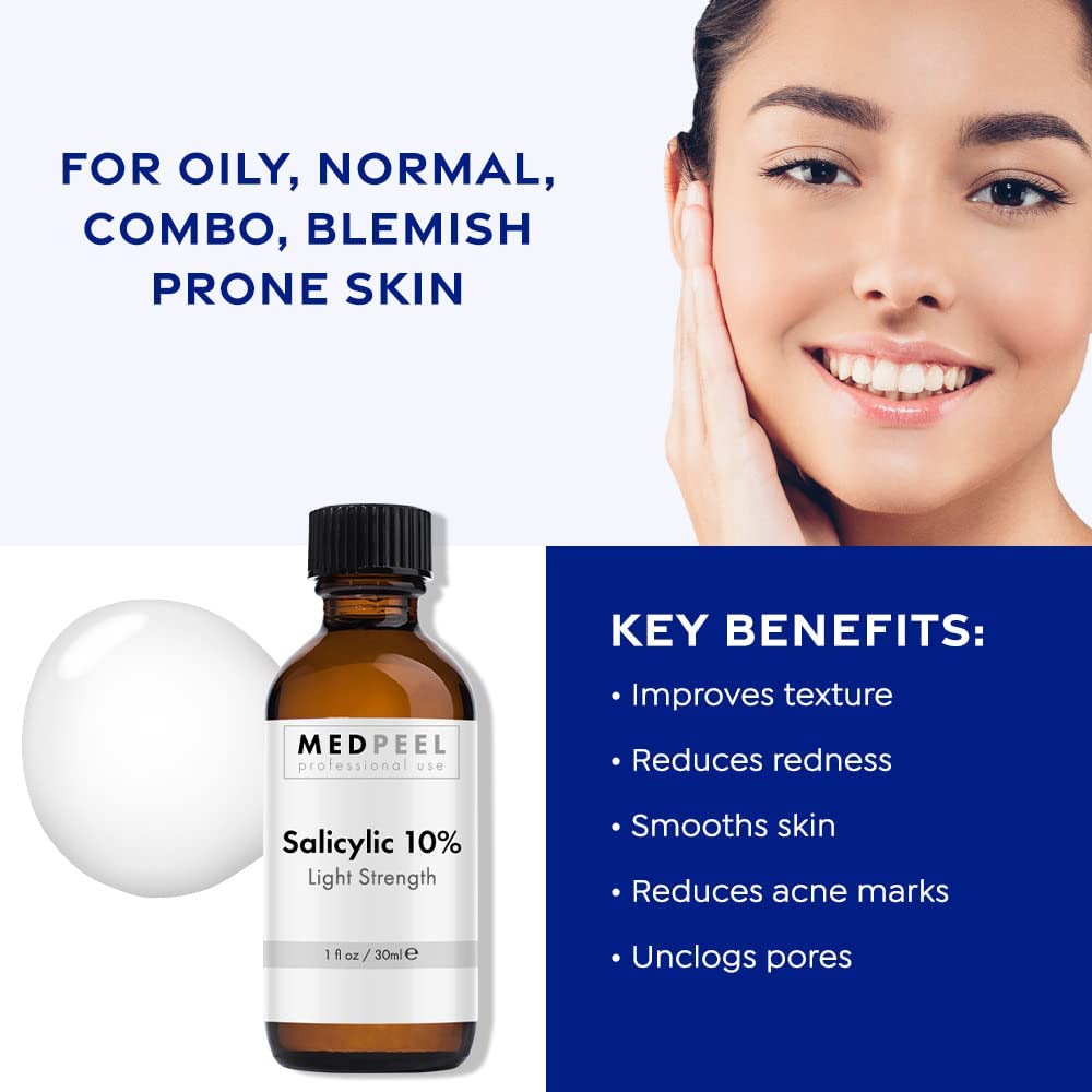 MedPeel Salicylic Acid 10% Essential Peel Kit, Includes Peel, Prep