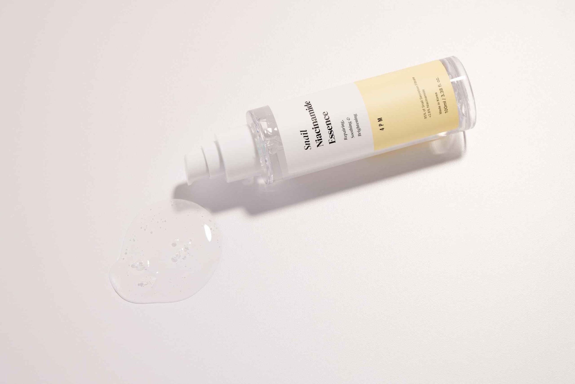 4PM Snail Niacinamide Essence (3.38 fl. oz), Snail Secretion Filtrate 95%, Niacinamide 2.8%, for Glass Skin Repair, Face Glow Brightening & Soothing Essence, Korean Skincare, Made by SEOUL4PM