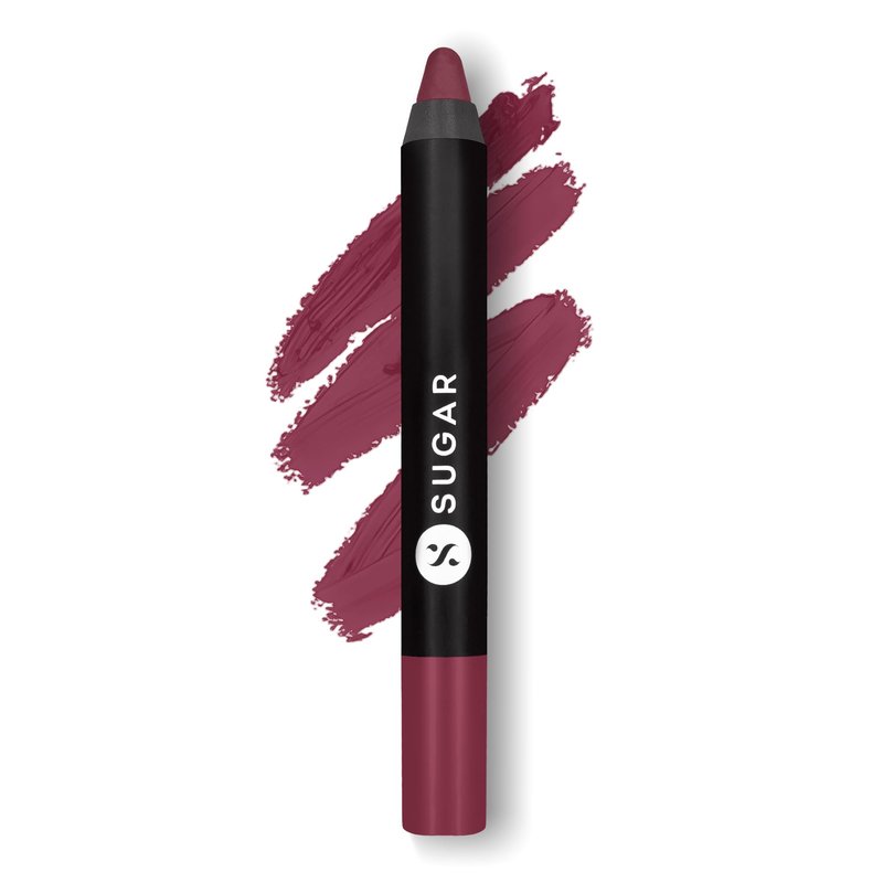 SUGAR Cosmetics Matte as Hell Crayon Lipsticks for Women Lasts Up To 8+ Hours Lip Crayon with Sharpener 2.8 g (Pack of 1) 15 STEPHANIE PLUM