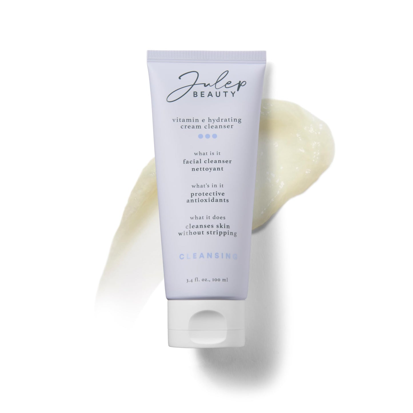 Julep Vitamin E Hydrating Cream Cleanser, Daily Face Wash with Ceramide NP & Essential Oils, Antioxidant Formula for Hydrated Balanced Skin