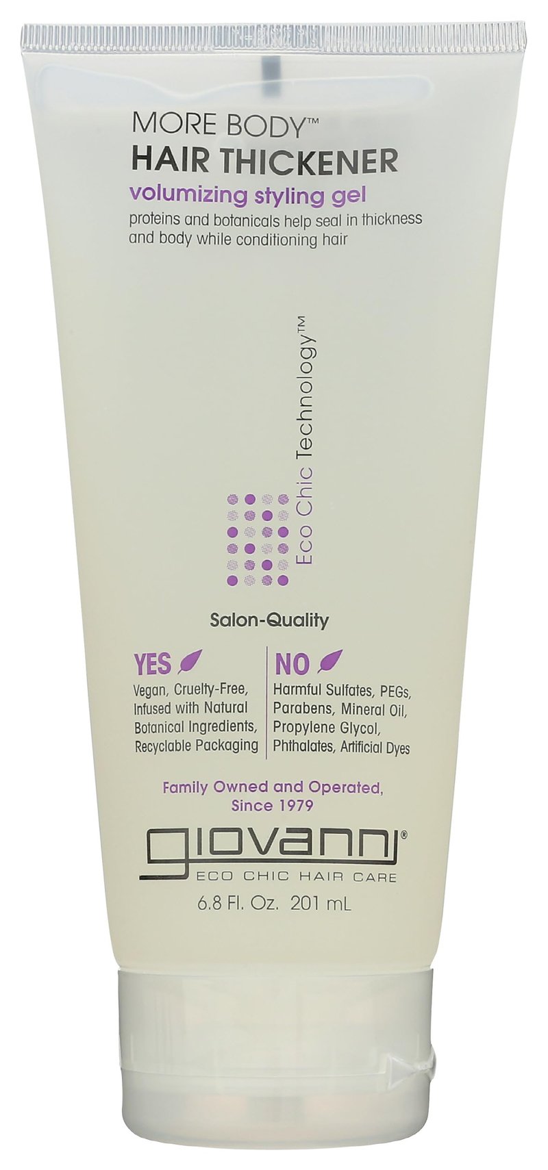 GIOVANNI More Body Hair Thickener - Volumizing Styling Gel, Plumps Hair, Seals Split Ends, Adds Shine, Paraben-Free, Color Safe, Infused with Natural Botanical Ingredients - 6.8 oz