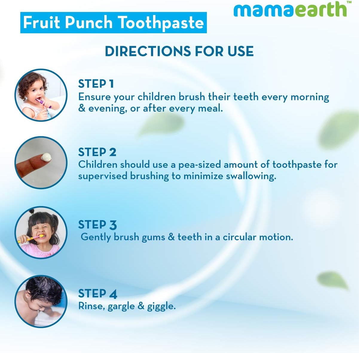 Natural Mixed Fruit Baby Toothpaste - Fluoride Free, Gently Cleans Teeth & Gums | Safe for Ages 1-4 | 1.76 Oz