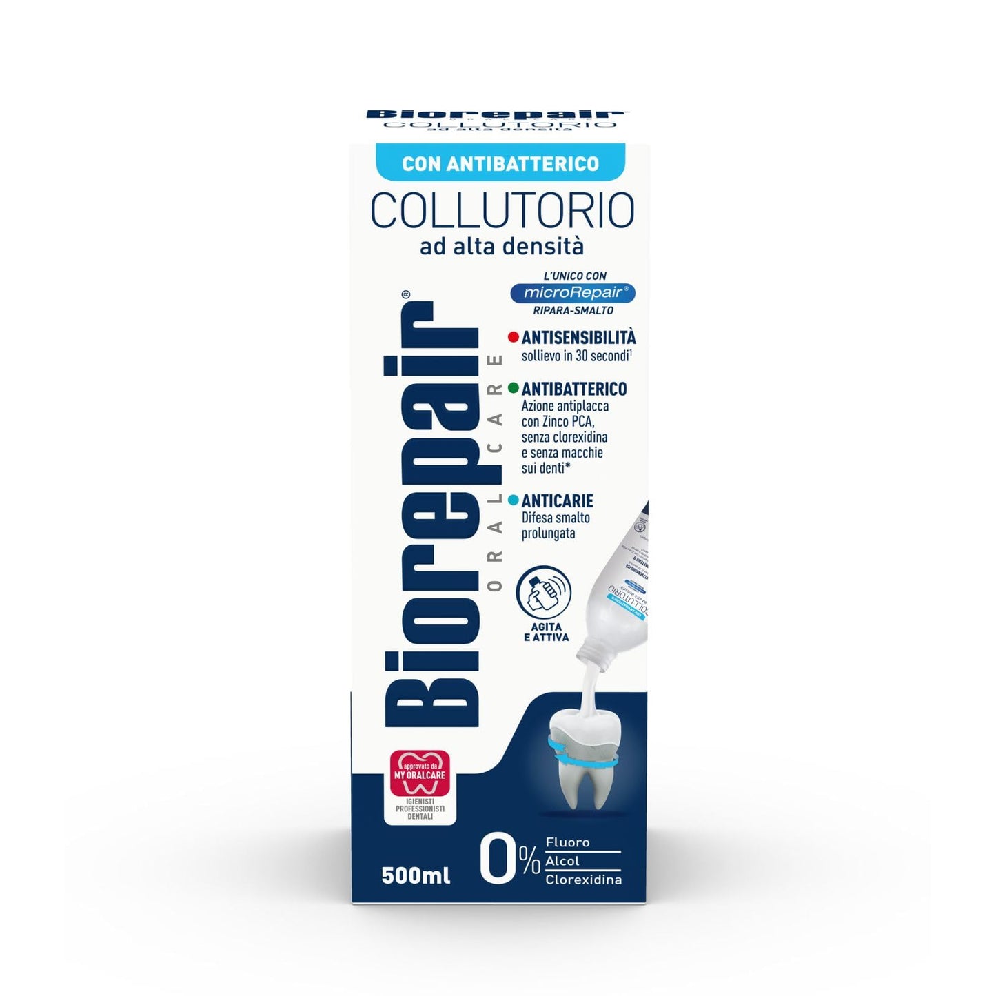 Biorepair: " Collutorio " Mouthwash with Antibacterical - 500ml/16.9 fl.oz [ Italian Import ]