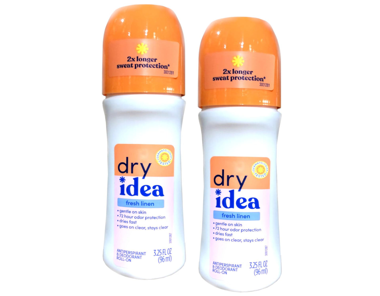 Dry Idea Deodorant 3.25 Ounce Roll On Fresh Linen Antiperspirant (96ml) (Pack of 2)