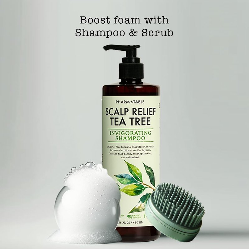 Tea Tree Shampoo for Men & Women - Deep Cleansing Sulfate-Free Formula | Relieves Dry Itchy Scalp, Infused with Biotin & Vitamin E, 16.2oz