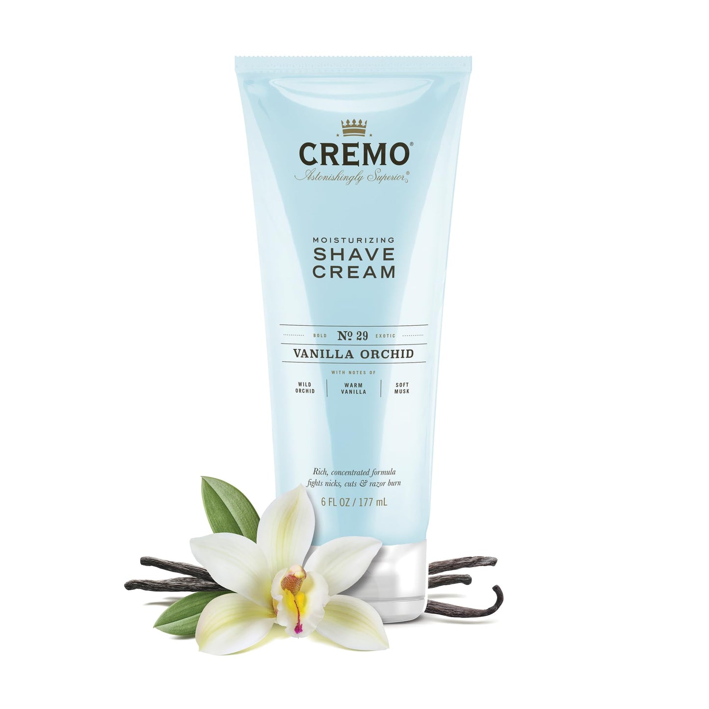 Cremo Womens Shaving Cream Sensitive Skin, Moisturizing, Vanilla & Orchid, Ultra-Slick Shave Cream for Women, Fights Nicks, Cuts and Razor Burn, 6 Fl Oz (Pack of 2)