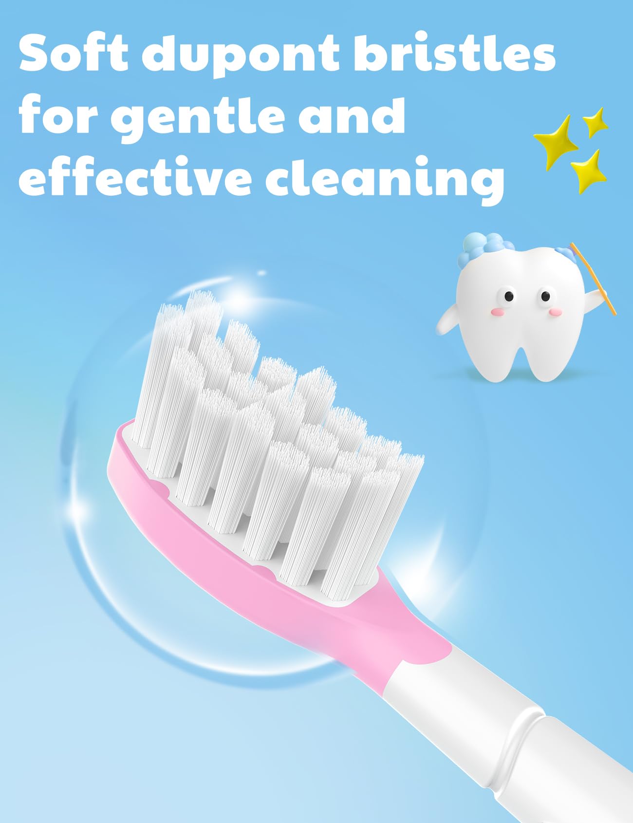 Toptheway Kids Replacement Heads for Philips Sonicare: Kids 7+ Standard Sonic Electric Toothbrush Heads, Pink and Green, 4 Pack