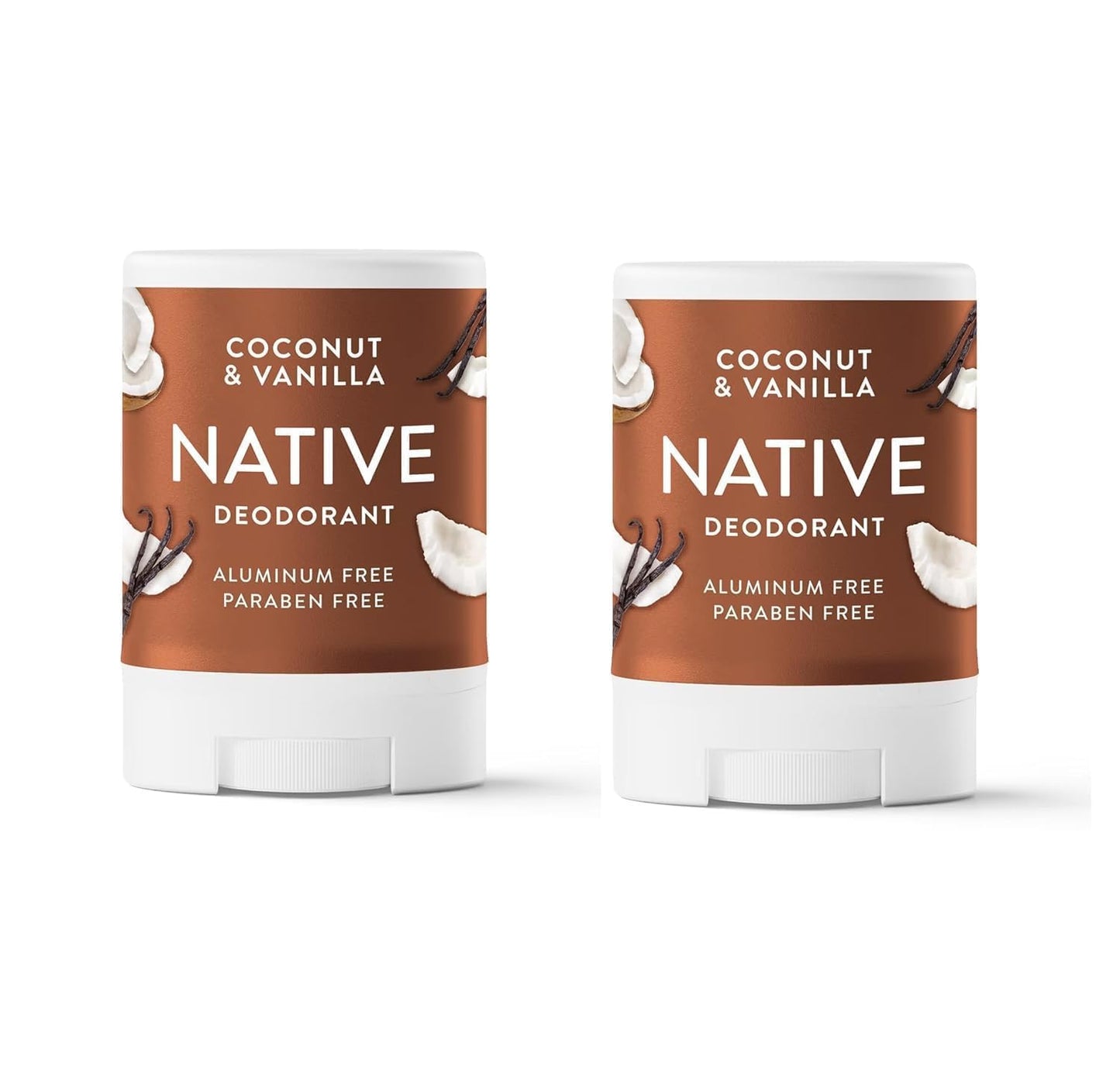 Native Deodorant, Aluminum Free, Coconut & Vanilla, for Women and Men, Travel Size 0.5oz (Pack of 4)