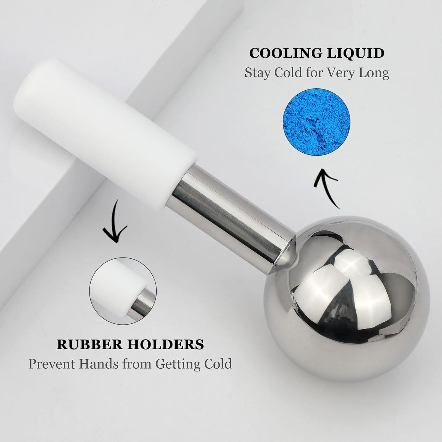 Ice Globes for Face & Eyes - Stainless Steel Cryo Sticks for Cold Therapy | Reduce Puffiness & Wrinkles
