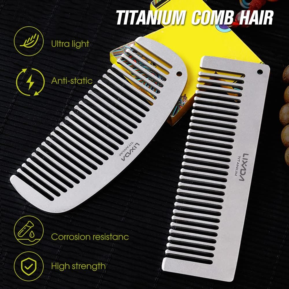 Titanium Hair & Beard Comb - Anti-Static & Heat-Resistant | Pocket Size for Men & Women