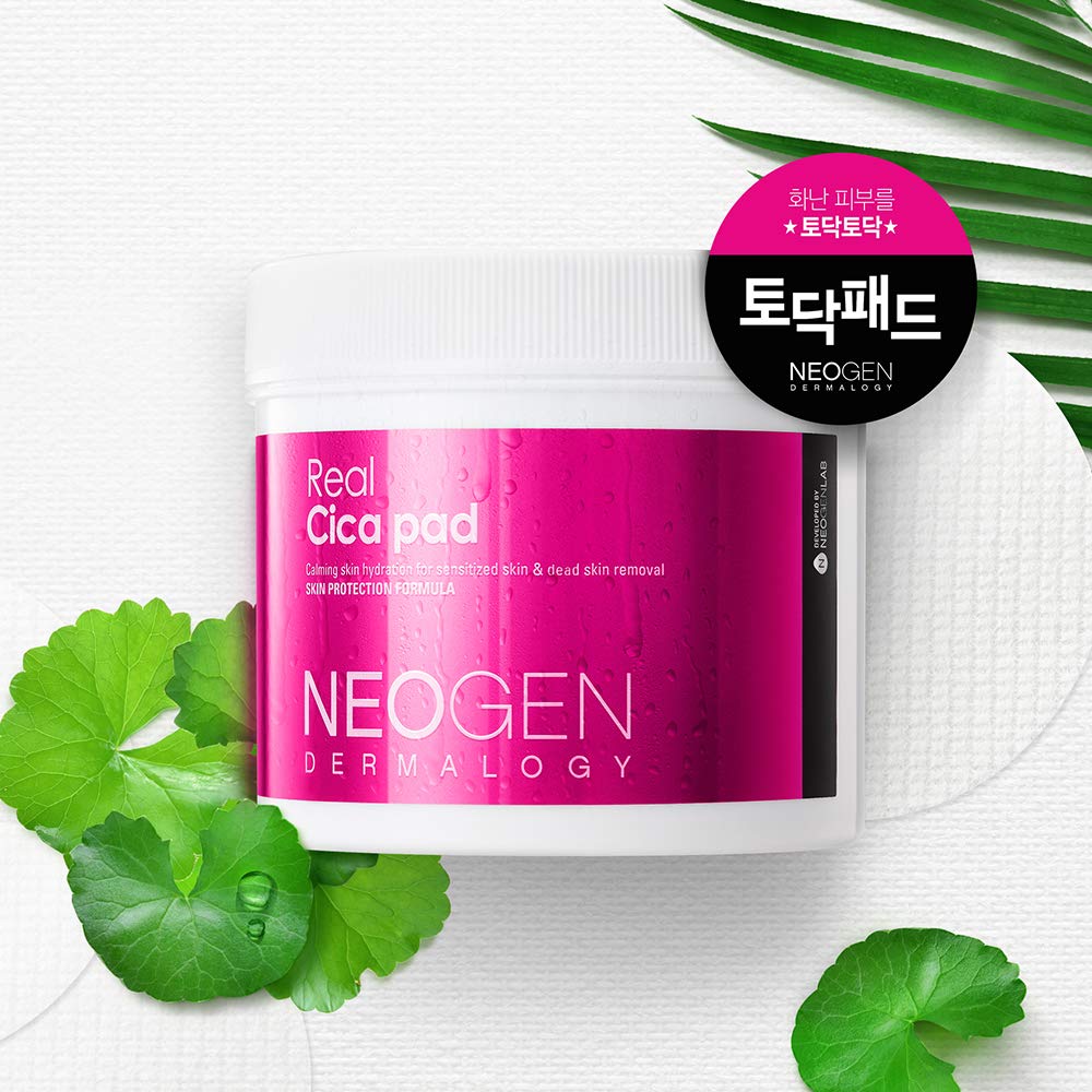 DERMALOGY by NEOGENLAB Real Cica Pad - Restores Skin Barrier Soothes Gently Exfoliates & Cleanses (Cica Micellar Pad)