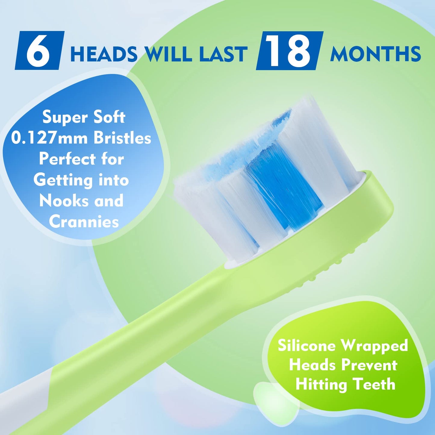 FUMEIKANG Kids Electric Toothbrushes Sonic Rechargeable Tooth Brush Gifts for Boys and Girls Smart Timer Power Toothbrush - 3 4 5 6 7 8 9 10 11 12 (Green)