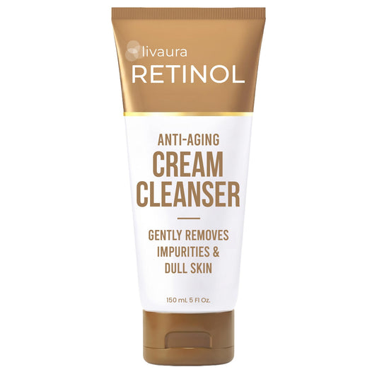 LIVAURA Retinol Cream Face Wash for Women - Gentle Daily Facial Cleanser