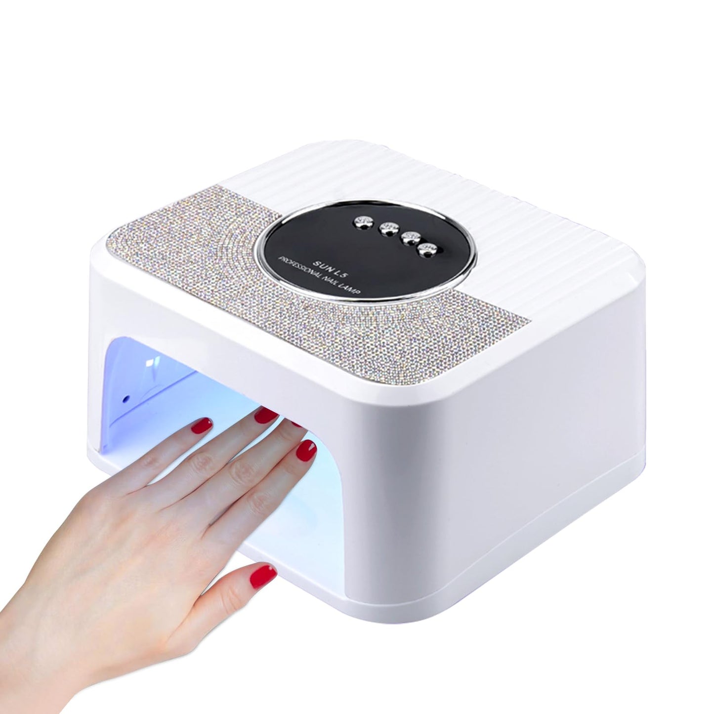 HeerMua 288W UV Light for Nails, UV Nail Lamp for Gel Nails, Diamond LED Nail Dryer for Gel Polish,Professional UV LED Nail Lamp, Fast Nail Curing Lamp 4 Time Setting & Auto Sensor for Salon & Home