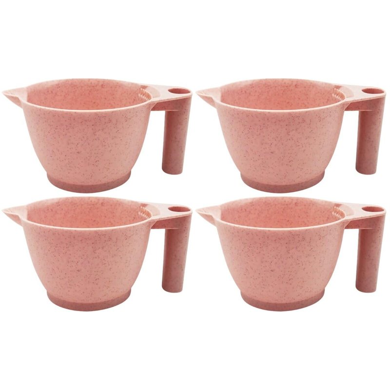 minkissy Hair Dye Mixing Bowls Set with Ergonomic Handles Portable Color Mixing Bowls for Hair Salon and Home Use Durable Pp Material 6.69X3.54X6.29 Inch 4-Pack