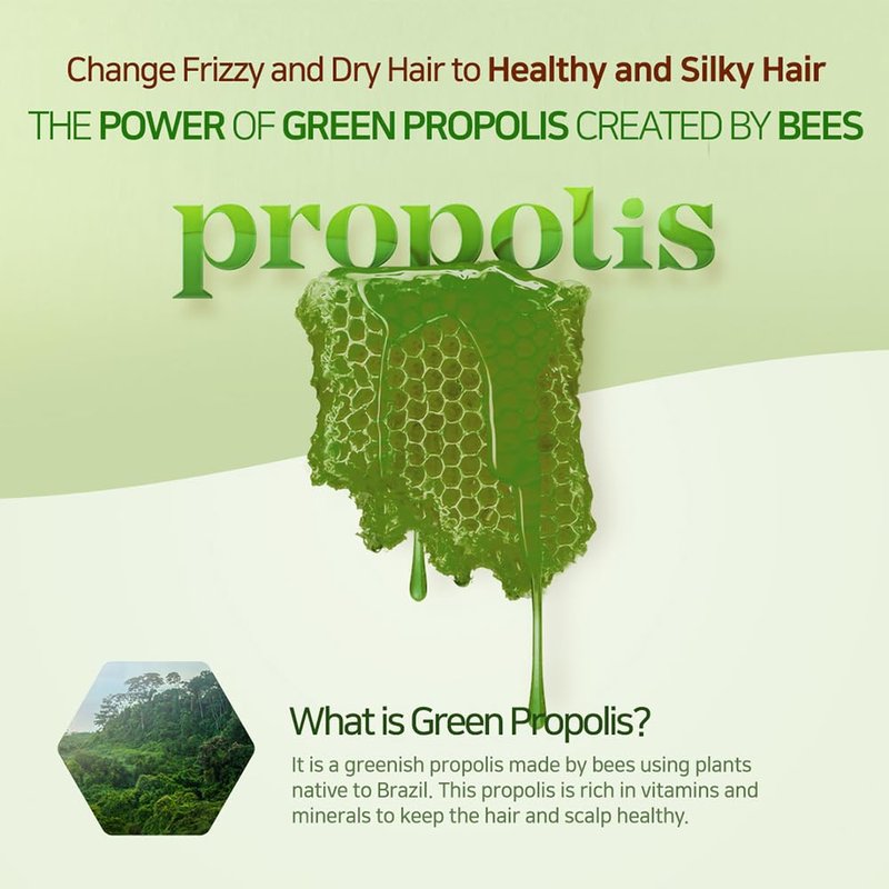 Kerasys Propolis Royal Jelly Extract Green Tea Olive Oil Shiny and Healthy Hair Propolis Green Moisture 33.8 fl oz / 1L (Shampoo, 2-Pack)