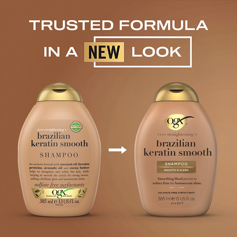 OGX Ever-Straight Brazillian Keratin Therapy Shampoo, 13 Ounce