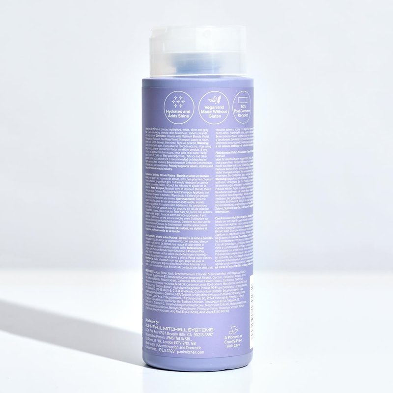 Paul Mitchell Platinum Blonde Gift Set - Purple Shampoo & Conditioner for Brassy Hair Repair