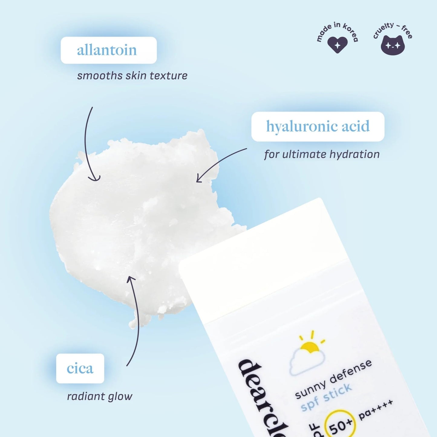 dearcloud Sunscreen Stick SPF 50+ PA++++ – Korean Sunscreen (.68 oz)