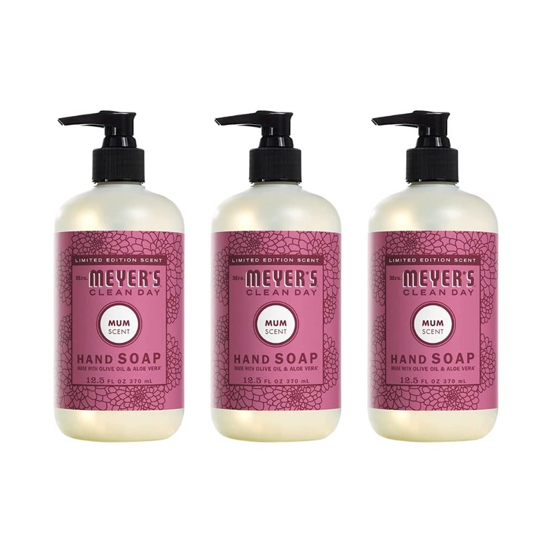 MRS. MEYER'S CLEAN DAY Hand Soap Mum (12.5 Fl Oz (Pack of 3), Gel)