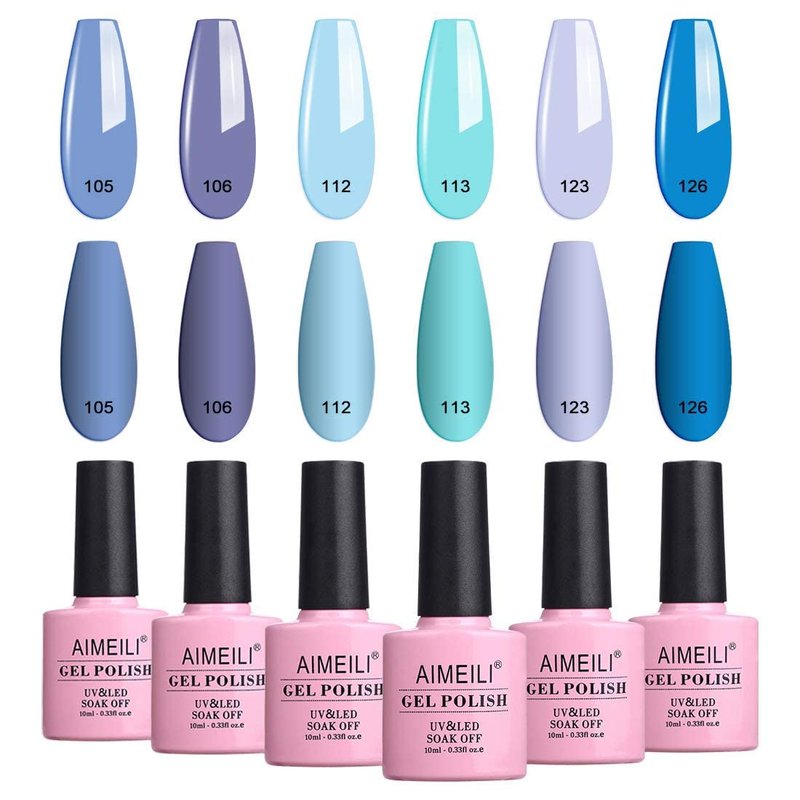 AIMEILI Blue Gel Nail Polish - No Wipe Matte Finish | Long-Lasting & Quick-Drying