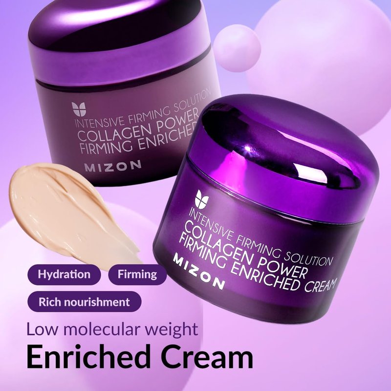 MIZON Collagen Line. Collagen Power Firming Enriched Cream, Korean skincare, wrinkle care, firm skin, anti aging (1.69 FL oz)