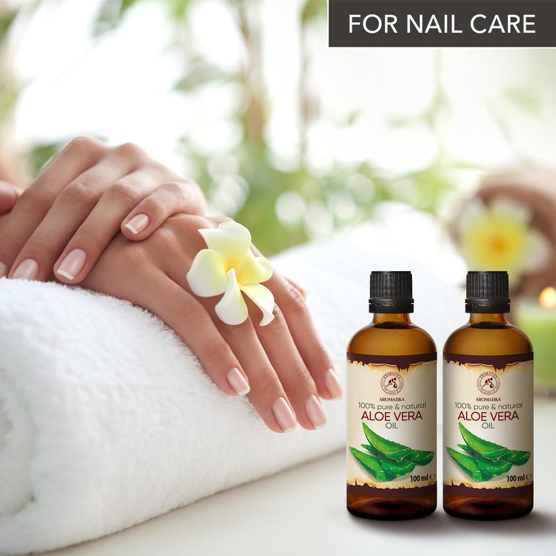 Aloe Vera Oil - Pure Natural Base Oil for Face, Body, Hair | 6.8 Fl Oz Glass Bottle - Intensive Care