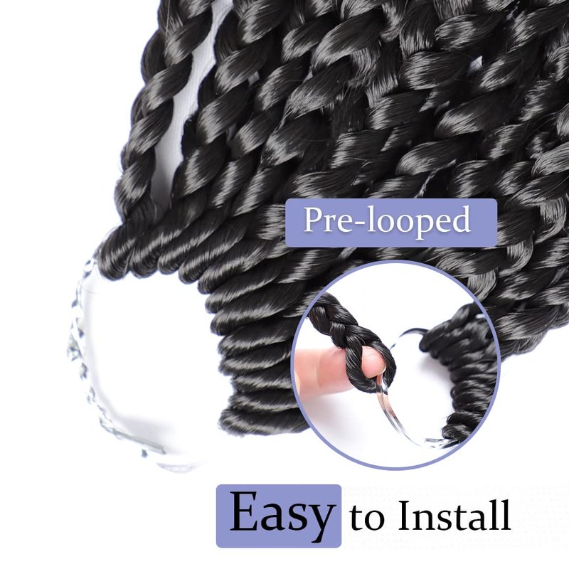 VIOLET 12 Inch Boho Box Braids Crochet Hair Goddess Box Braids Crochet Hair Prelooped Crochet Hair with Curly Ends Crochet Braiding Hair for Black Women (12 Inch, 7Packs, 1B/Gray)