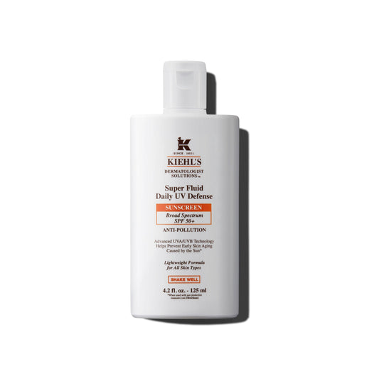 Kiehl's Super Fluid UV Defense Daily Facial Sunscreen SPF 50+, Lightweight Matte Finish, Protects Against UVA/UVB Rays & Pollution, Vitamin E & Baicalin, Non-comedogenic, Paraben-free - 4.2 fl oz