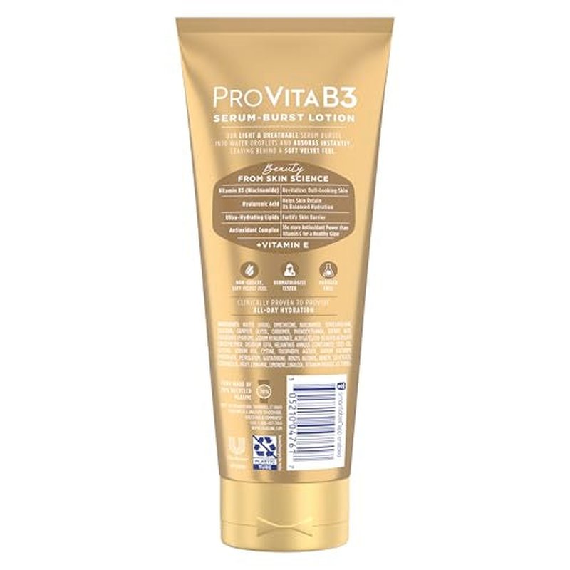 Vaseline Pro VitaB3 Serum Burst Lotion Luminous Glow Healthy, Glowing Skin, Lightweight 10x Antioxidant Power of Vitamin C with Vitamin B3, Hyaluronic Acid & Vitamin E, 7.5 Fl Oz