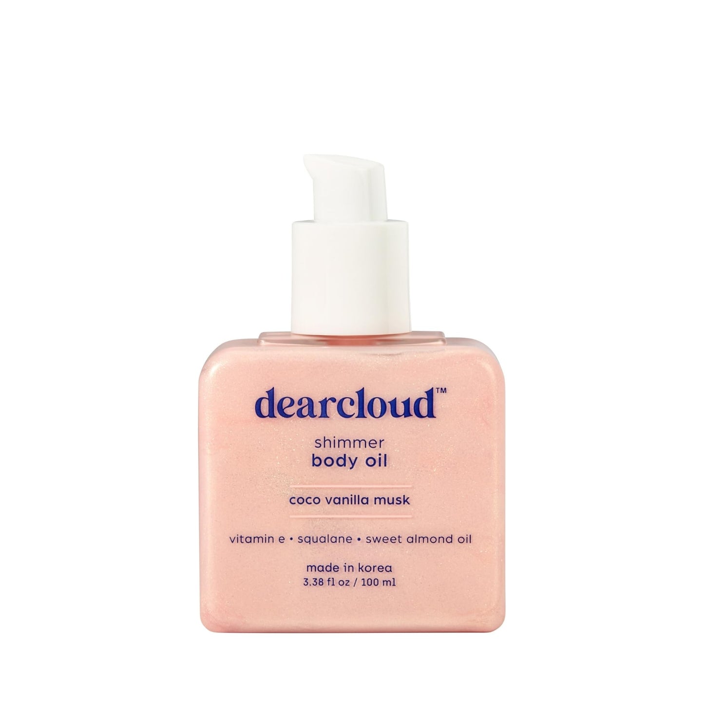 dearcloud Shimmer Body Oil - Coco Vanilla Musk - Hydrating & Nourishing Body Oil (3.38 fl oz)