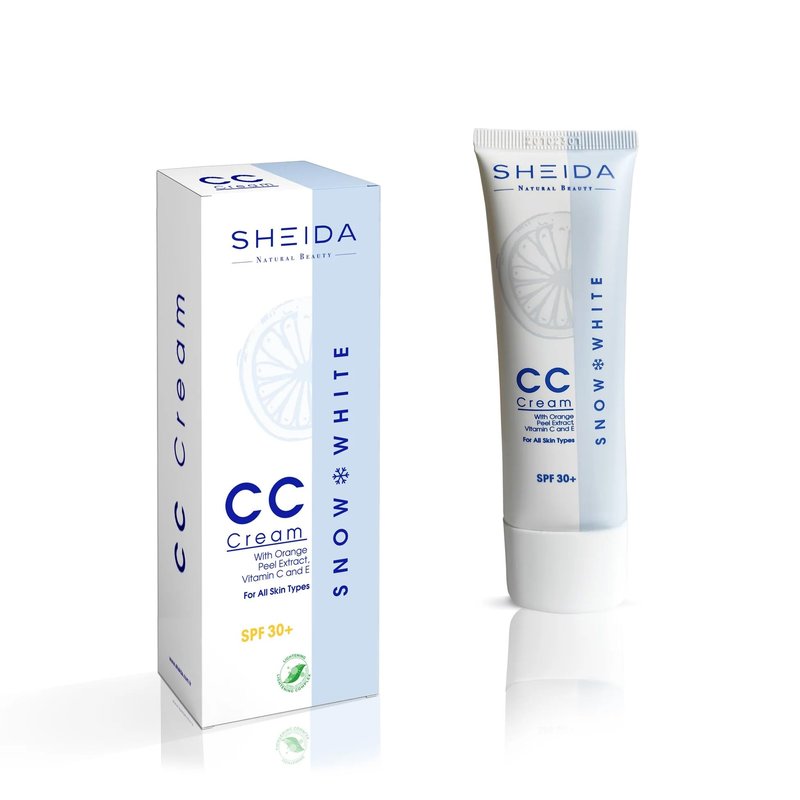 Sheida Snow White CC Cream 50ml - SPF 30 Sun Protection, SheidaCC Cream Light, Skin Tone Balancer & Moisturizer, Premium Skincare Formula for Radiant, Even Complexion