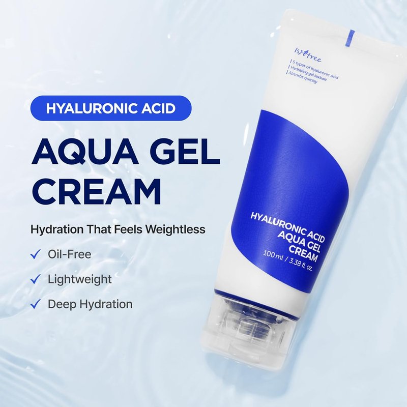 IsNtree Hyaluronic Acid Aqua Gel Cream - Lightweight Moisturizer for Oily to Combination Skin | 100ml, 3.38 fl oz