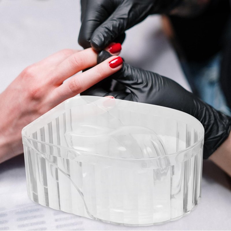 FRCOLOR Nail Soaking Bowl for Gel Polish Remover Proof Manicure Dish Soak off Bowl with Clear Acrylic Hand Tray for Home and Salon Use