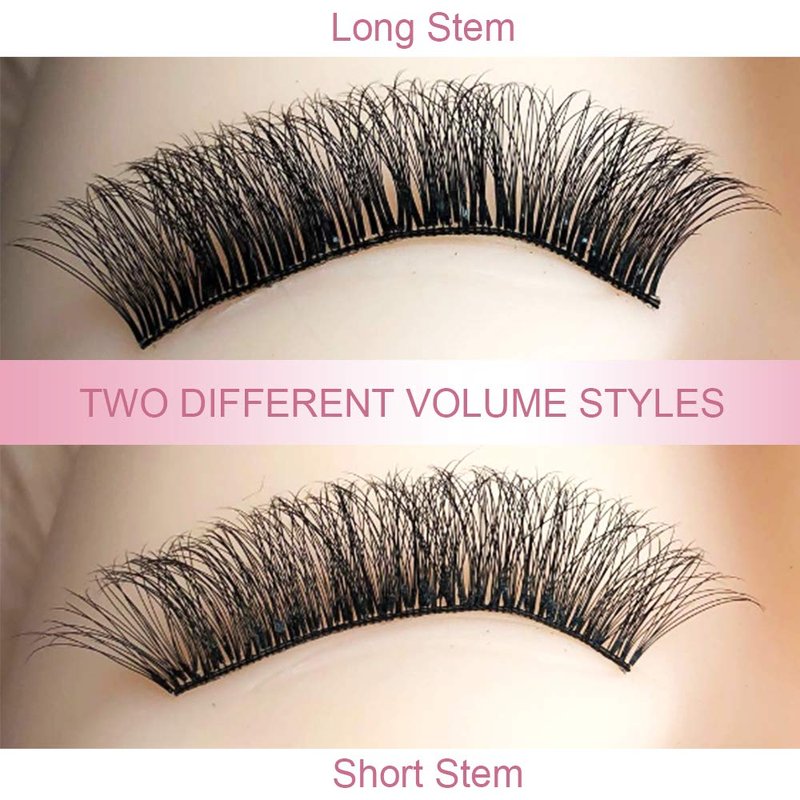 Premade Fans Eyelash Extensions 3D-C-0.10-14 Short Stem Premade Volume Eyelash Extensions 9 to 20 mm Pre made Lash Fans 3D 5D 7D Volume Lash Extensions .07 .10 C D Curl(3D-C-0.10,14mm)