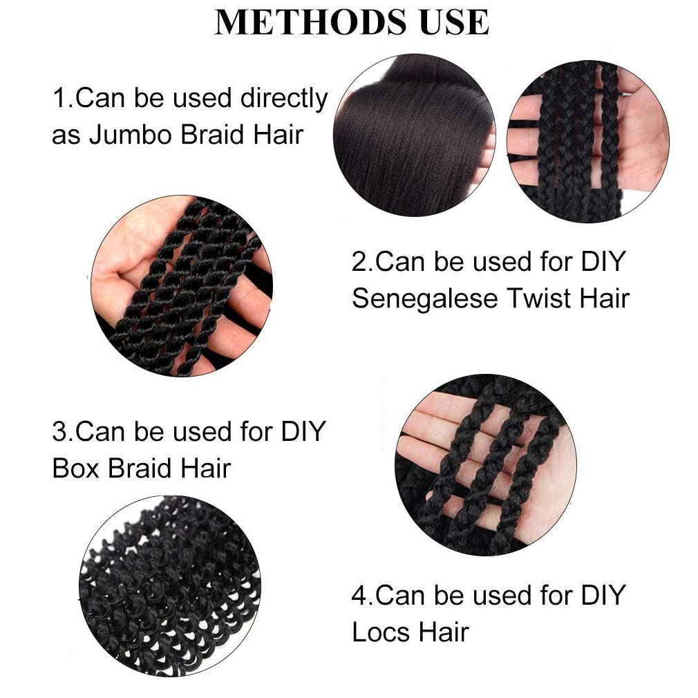 Pre Stretched Braiding Hair 26 Inch 8 Packs Professional Braiding Hair Extensions Synthetic Fiber Crochet Twist Braids Hot Water Setting Soft Yaki Texture(26",mixed black & red)
