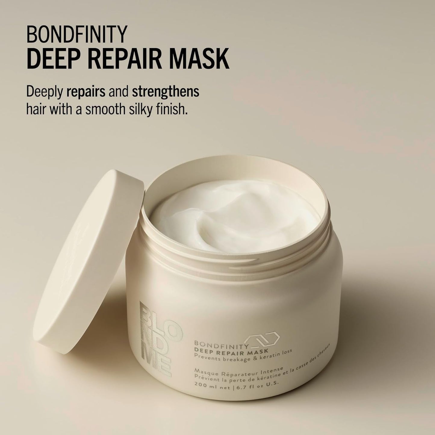 BlondMe Bondfinity Deep Repair Mask - Intensive Treatment for Blonde, Lightened & Grey Hair | Strengthens & Prevents Breakage