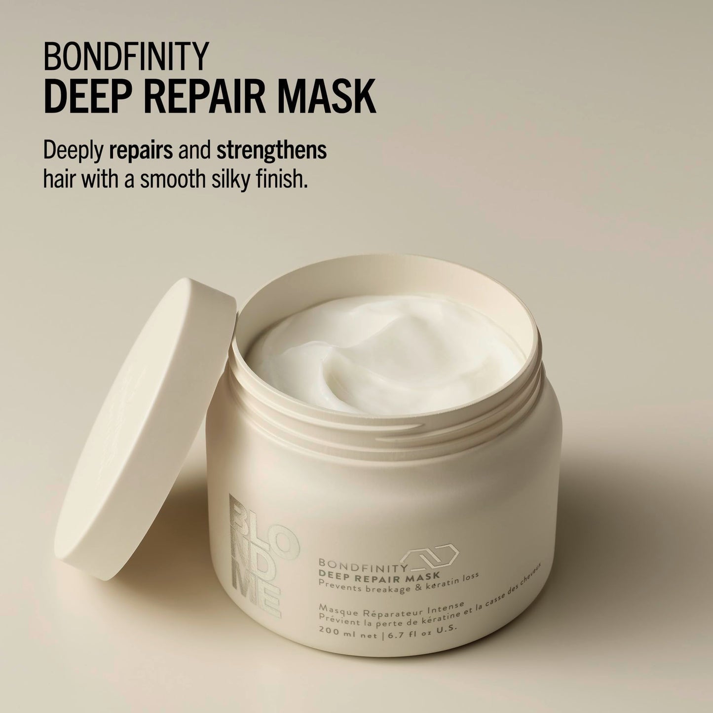 BlondMe Bondfinity Deep Repair Mask for Blonde Hair | Intensive Hair Treatment | Strengthens, Repairs, & Prevents Breakage | For Blonde, Lightened, & Grey Hair