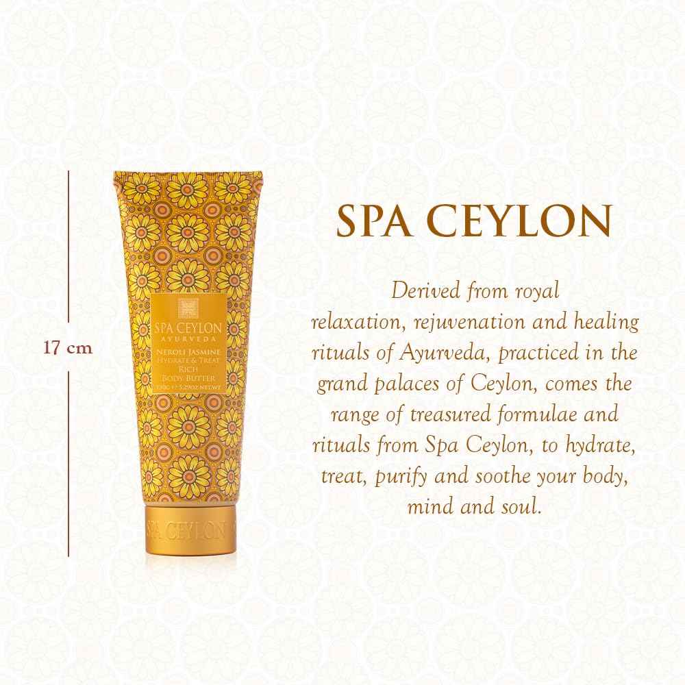 SPA CEYLON Neroli Jasmine Hydrate And Treat Rich Body Butter | Intense Moisture | Skin Softening | Floral Fragrance | Skin Rejuvenation