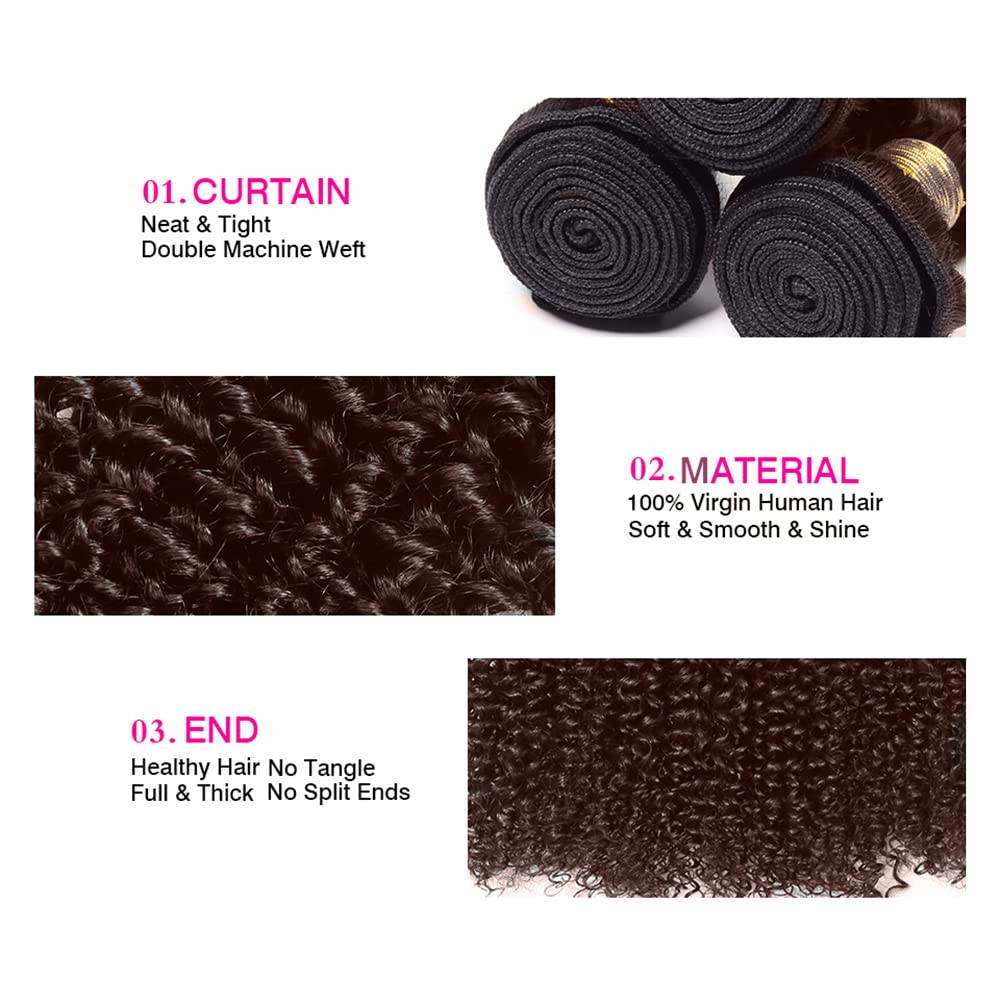 24 inch Brown Bundles Human Hair #4 Kinky Curly Bundles Chocolate Brown Human Hair Bundle 100g