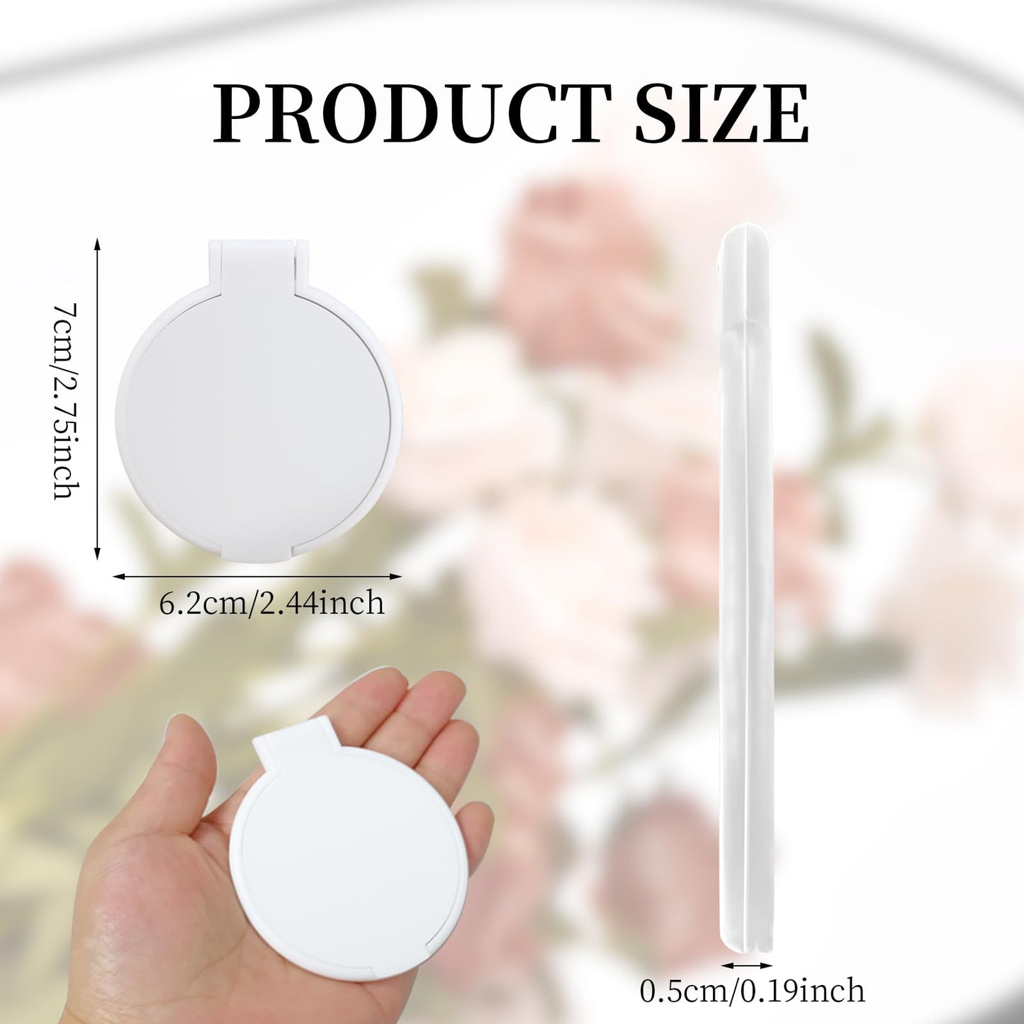 TANEMUDO 82 Pcs Compact Mirror Bulk, Women Portable Mini Folding Round Makeup Mirror for Purse, Travel, and Daily Use (White)