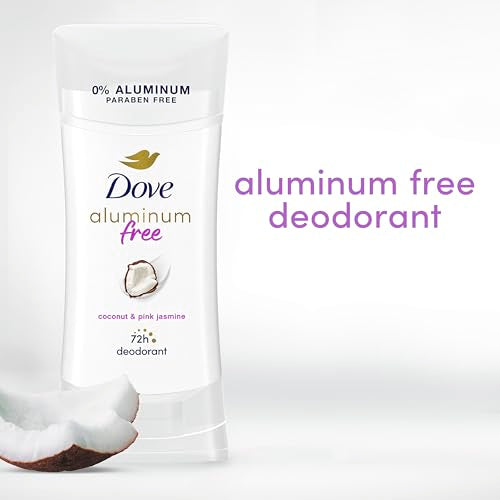 Dove Aluminum Free Deodorant for Women 3 Count Coconut and Pink Jasmine 72 hour odor protection 2.6 oz